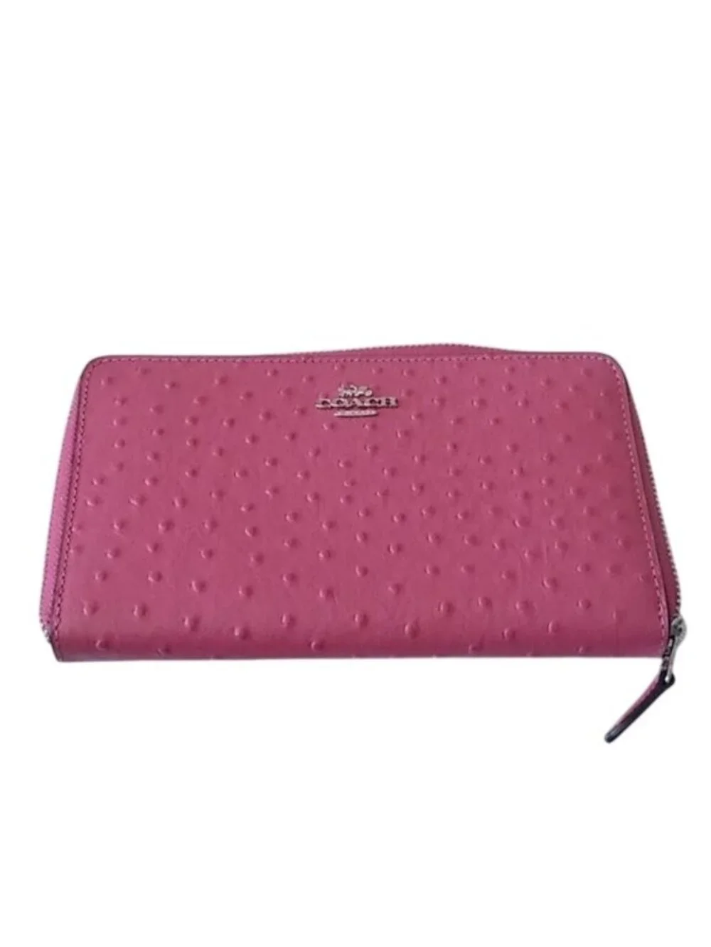 Coach F39885 Embossed Continental Wallet, SV/Strawberry - Picture 3 of 6